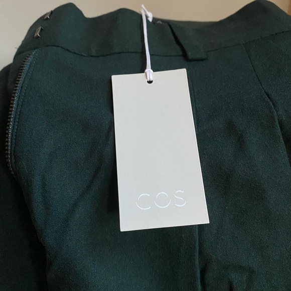 COS Pleated Waist Culottes Forest Green - Picture 4 of 4